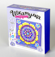 Набор для творчества. Шкатулка (15*15см), Цветок, 217 стразов, 1 шт.