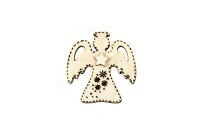 Заготовка для творчества. Брошь (7,3*7,6см), "Ангел", Фанера 3мм, неокраш., 1 шт.