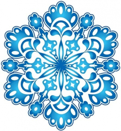 Наклейка "Снежинка, №8М", 10 шт.