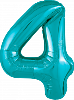 Шар (40''/102см) Цифра, 4 Slim, Океан, 1 шт. в упак.