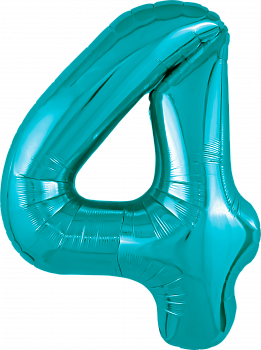 Шар (40''/102см) Цифра, 4 Slim, Океан, 1 шт. в упак.