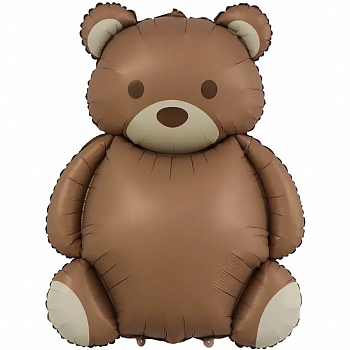 Шар (35''/89см) Фигура, Мишка, Сатин, 1 шт. Шар (35''/89см) Фигура, Мишка, Сатин, 1 шт.