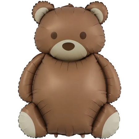 Шар (35''/89см) Фигура, Мишка, Сатин, 1 шт.