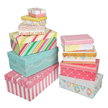 Коробка прямоугольная (14х8,5х5,5см), Торт конфеты, 1 шт.