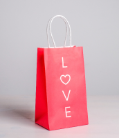 Пакет подарочный (12*21*9см), Love, крафт, 1 шт.