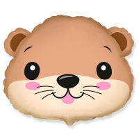 101 Шар (24"/60см) Фигура, Милая выдра голова, 1 шт.