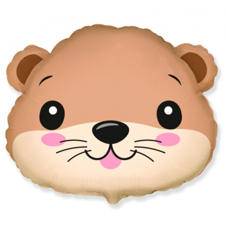 Шар (24"/60см) Фигура, Милая выдра голова, 1 шт.