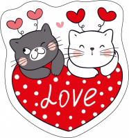 Виниловый магнит (6,7*7,2см), LOVE, 1 шт.