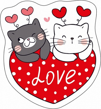 Виниловый магнит (6,7*7,2см), LOVE, 1 шт.