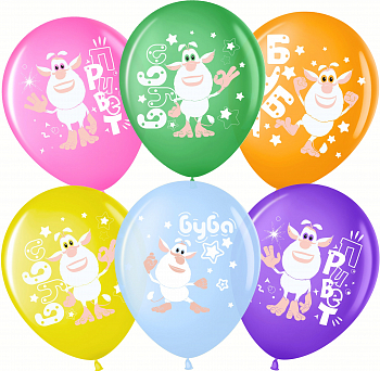 Шар (12''/30см) Буба, Ассорти, пастель, 1 ст, 25 шт.