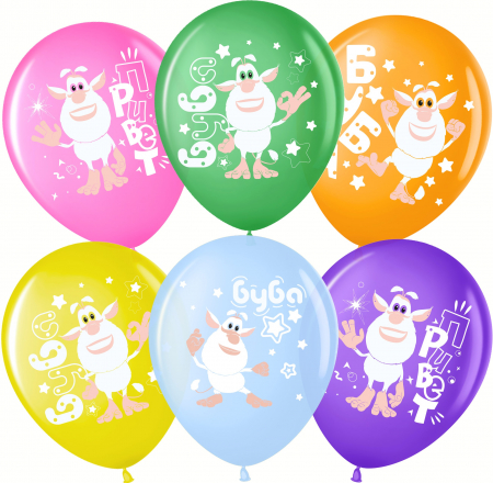 Шар (12''/30см) Буба, Ассорти, пастель, 1 ст, 25 шт.