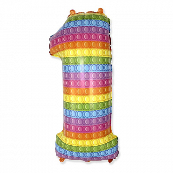 Шар (32"/81см) Цифра "1" Поп-ит, 1 шт.