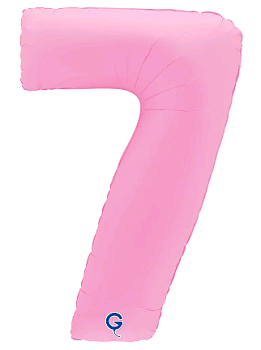 Шар (40''/102см) Цифра, "7", Розовая Сакура, Матовый, 1 шт. в уп.