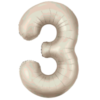 Шар (40"/102см) Цифра "3" Мистик крем Slim в упаковке, 1 шт.