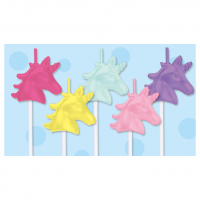 Набор свечей на шпажках (8,5см), Единороги, Разноцветные, 5 шт.