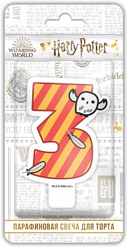 Свеча Цифра, 3 Гарри Поттер, Чиби, 7 см, 1 шт.