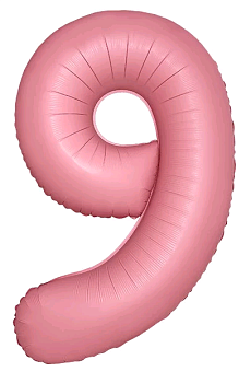 Шар (40''/102см) Цифра, 9 Slim, Светло-розовый, Макарунс, 1 шт. в уп.