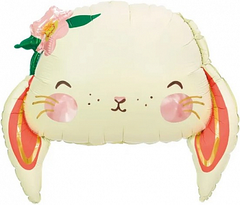 Шар (26''/66см) Фигура, Зайка с цветком, 1 шт. Шар (26''/66см) Фигура, Зайка с цветком, 1 шт.