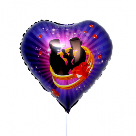 Шар (18"/46 см) Сердце, Вместе навсегда, 1 шт.