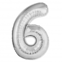 Шар (40"/102см) Цифра "6/9" Серебро Slim в упаковке, 1 шт.