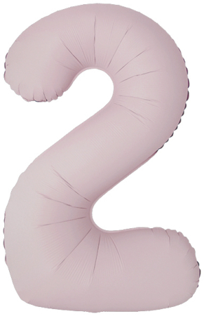 Шар (40''/102см) Цифра, "2" Slim, Пыльная роза, Сатин, 1 шт. в уп.