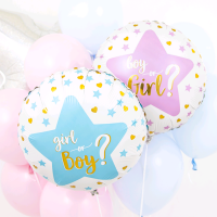 Шар (18''/46 см) Круг, Гендер Пати, Голубой/Розовый, 1 шт.