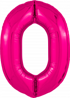 Шар (40''/102см) Цифра, 0 Slim, Фуше, 1 шт. в упак.