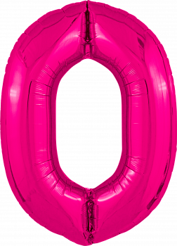 Шар (40''/102см) Цифра, 0 Slim, Фуше, 1 шт. в упак.