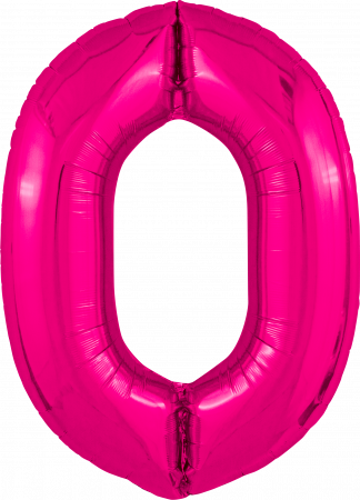 Шар (40''/102см) Цифра, 0 Slim, Фуше, 1 шт. в упак.