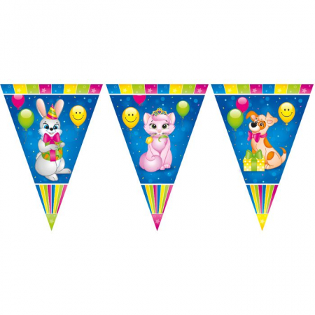 Гирлянда-вымпелы "Милые Зверята", 2,7м, 1 шт.