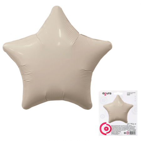 Шар (30"/75см) Звезда, Мистик крем, 1 шт.