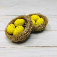Пасхальный декор "Яйца в гнезде", Желтый, 2 шт.