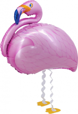 Шар (40''/102см) Ходячая Фигура, Фламинго, Розовый, 1 шт.