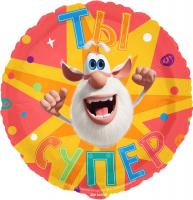 Шар (18''/46см) Круг, Буба, Ты Супер, 1 шт. в уп.
