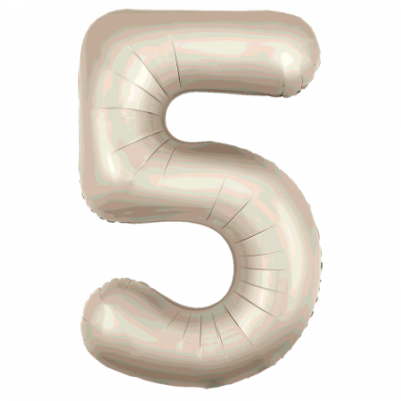 Шар (40"/102см) Цифра "5" Мистик крем Slim в упаковке, 1 шт.