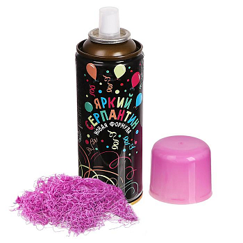 Спрей (250мл), Серпантин, Розовый, 1 шт.