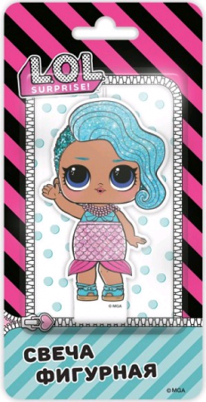Свеча Фигура (7 см), Кукла ЛОЛ (LOL), Русалочка, 1 шт.
