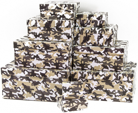 Коробка (6,5х5х3см), Охотничий камуфляж, Бежевый, 1 шт.