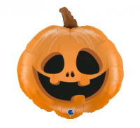 12 Шар (29"/73см) Фигура, Страшная тыква на Хэллоуин, Оранжевая (в упаковке), 1 шт.