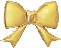 Шар (21''/53см) Фигура, Бант (надув воздухом), Золото, Сатин, 1 шт. 