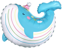 Шар (24''/61см) Фигура, Кит в колпачке, 1 шт.