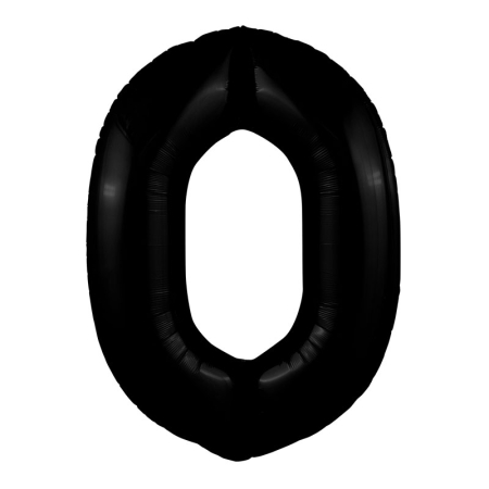 Шар (40''/102см) Цифра, 0 Slim, Черный, 1 шт. в упак.