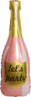 12 Шар (40''/102 см) Фигура, Бутылка Шампанское, Let`s Party, Розовый, 1 шт.