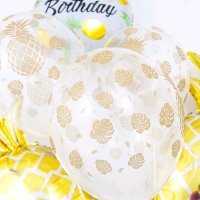 Шар (12''/30см) Ананас и листья, Прозрачный (390), кристалл, 5 ст, 50шт.