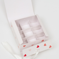 Подарочная коробка сборная с окном (11,5*11,5*5см), I LOVE YOU, 1 шт.