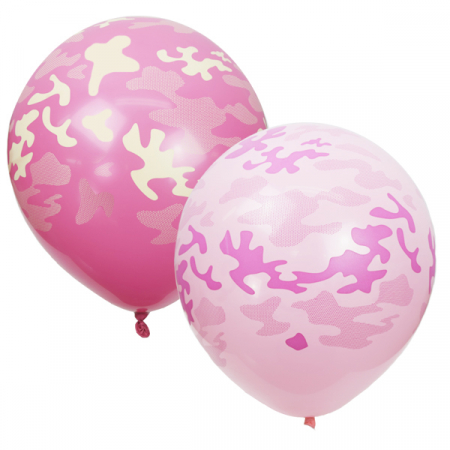 Шар (12"/30см) Милитари PINK&FUCHSIA, декоратор (шелк) 25 шт.