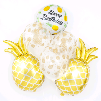 Шар (12''/30см) Ананас и листья, Прозрачный (390), кристалл, 5 ст, 50шт.