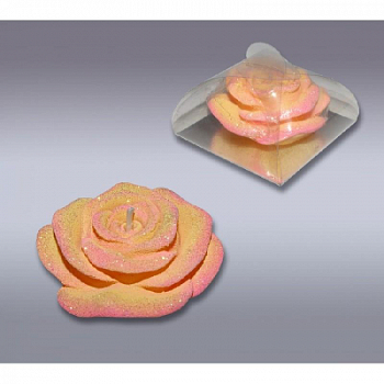 Свеча, Роза чайная, микс, 1 шт.