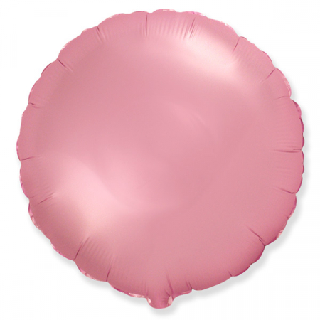 Шар (18''/46 см) Круг, Сатин розовый, 1 шт. (уценка, смотреть описание)