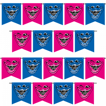 Гирлянда-флажки (300см), Зубастики, 1 шт.